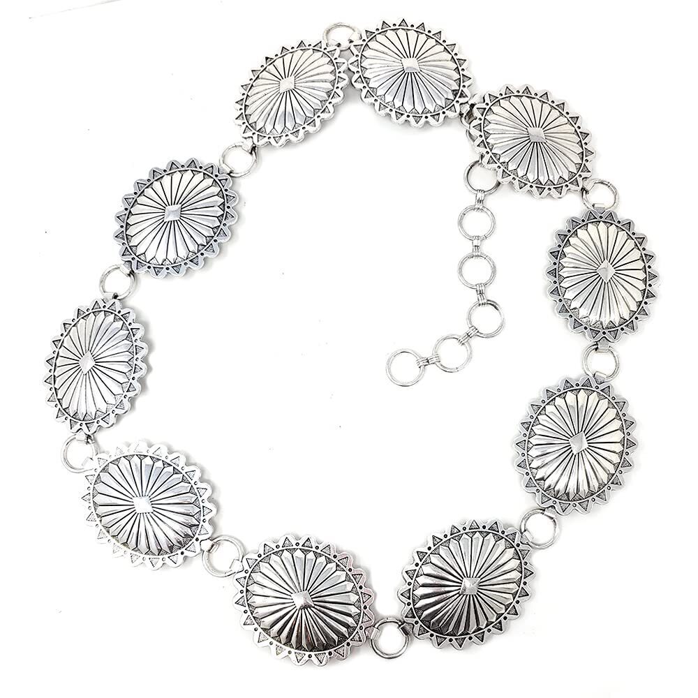 6771 Western Concho Fashion Chain Belt Flower